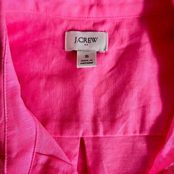 💖 J.Crew Reimagined Hot Pink Linen Blend Sleeveless Tunic Blouse | Size S - Picture 6 of 7
